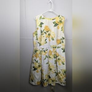 Liz Claiborne Yellow Floral Dress Size 16